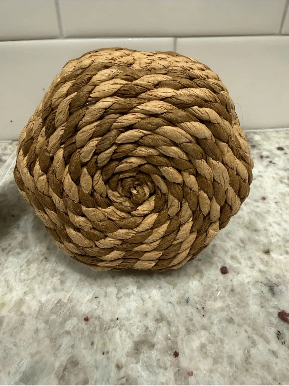 3/$15* Threshold Fall Decor: Small Natural Woven Pumpkin Brown and Cream NWT